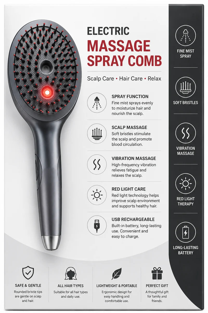 Rechargeable electric spray massage hair comb - image 2