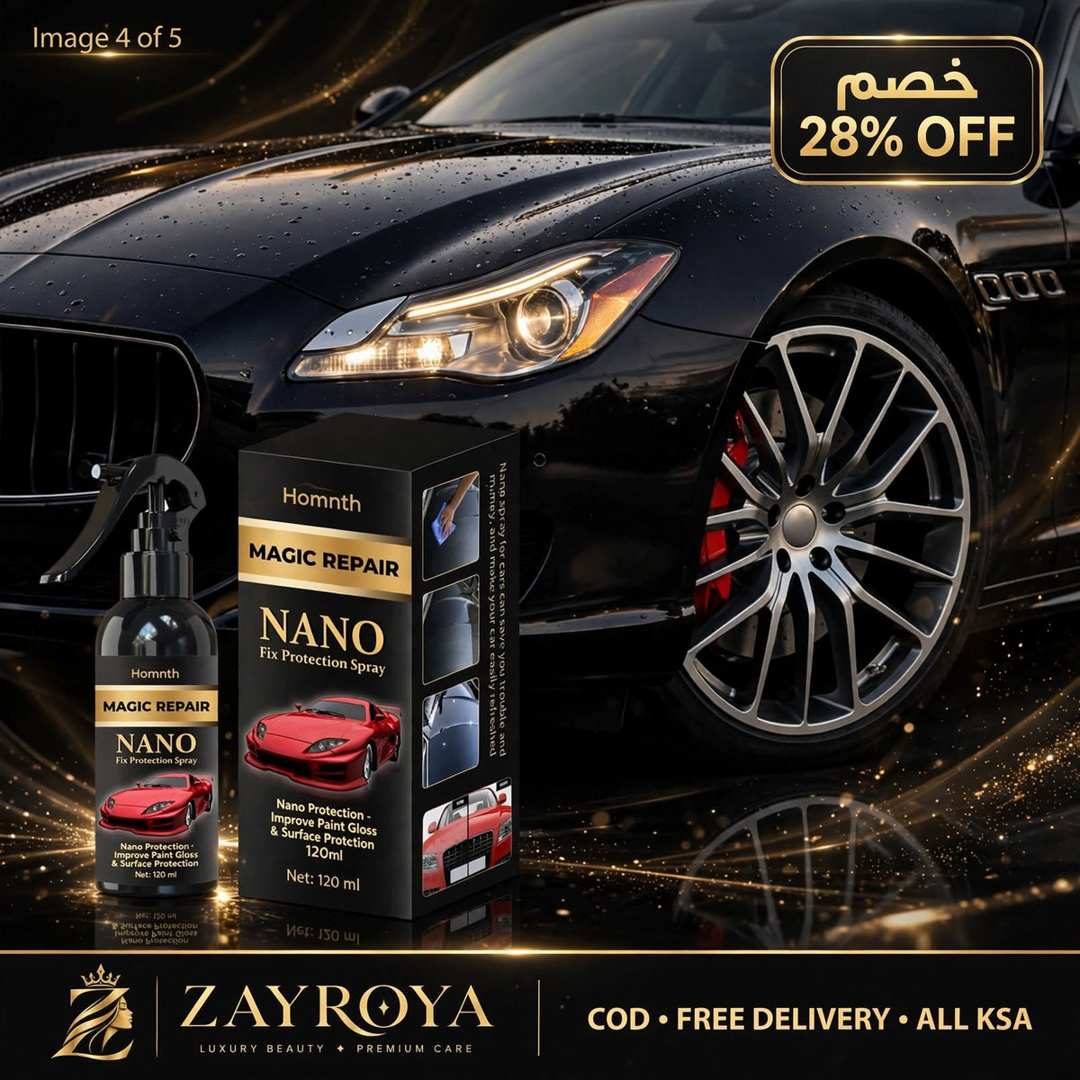 ZAYROYA Magic Nano Car Polish Spray - Paint Protection & Gloss Enhancer 120ml